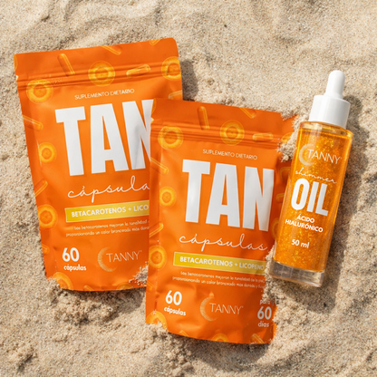 Box 2 Cápsulas de Bronceado (4 meses) + Shimmer Oil